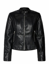 Leather-effect Biker Jacket Nahkatakki Black Mango