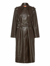 Over D Trenchcoat With Buckle Be Nahkatakki Brown Stine Goya