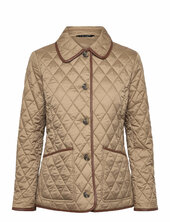 Faux-leather-trim Diamond-quilted Jacket Tikkitakki Beige Lauren Ralph Lauren