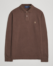 Polo Ralph Lauren Custom Slim Fit Long Sleeve Polo Nutmeg Brown Heathe