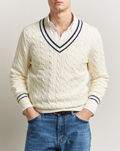 Gant Cotton Cable Cricket Sweater Cream