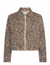 Charlie Printed Denim Jacket Farkkutakki Denimtakki Brown French Connection