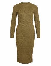 Viknitta Knit L/s Dress/ka Polvipituinen Mekko Khaki Green Vila