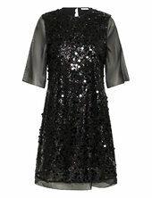 Davinaiw Short Dress Polvipituinen Mekko Black Inwear