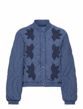 Floral-embroidered Padded Jacket Tikkitakki Blue Mango
