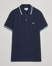Lacoste Original Stripe Collar Polo Piké Navy Blue