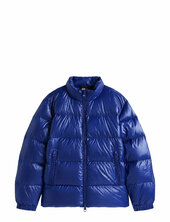 Shiny Down Stand Puffer Vuorillinen Takki Topattu Takki Blue Tommy Hilfiger