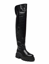 Kall Over Knee Boot #c Korkeavartiset Saapikkaat Black Bianco