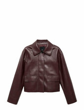Faux-leather Jacket With Pockets Nahkatakki Burgundy Mango