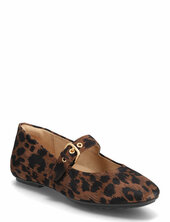 Delicato Leopard Suede Mary Janes Matalapohjaiset Kengät Brown Fitflop
