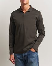 Nn07 Paul Mercerized Long Sleeve Polo Dark Army