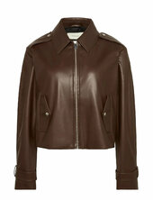 Leather Moto Jacket Nahkatakki Brown Calvin Klein Jeans