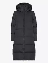 Hw Down Casual Maxi Topattu Pitkä Takki Navy Tommy Hilfiger