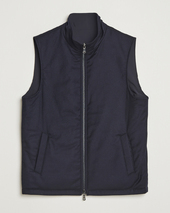 Oscar Jacobson Nylon/wool Reversible Vest Navy