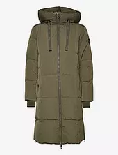 Nova Square Down Coat Topattu Pitkä Takki Khaki Green Mos Mosh