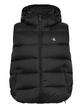 Svls Nylon Zip Off Hood Down Puf Liivi Black Calvin Klein Jeans