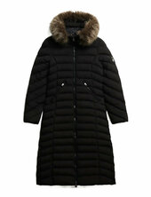 Fuji Faux Fur Hooded Longline Vuorillinen Takki Topattu Takki Black Superdry