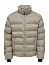 Onsunion Seamless Life Puffer Jacket Otw Vuorillinen Takki Topattu Takki Beige Only & Sons