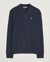 Morris Merino Polo Knit Navy