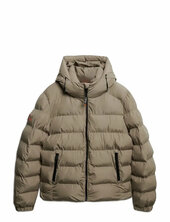 Hooded Sports Puffer Jacket Vuorillinen Takki Topattu Takki Beige Superdry