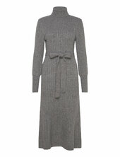 Vmaurelia Ls Rollneck 7/8 Knit Dress Vma Polvipituinen Mekko Grey Vero Moda