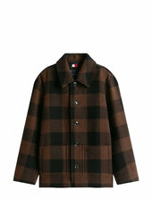 Wool Dbl Face Check Chore Jkt Villakangastakki Brown Tommy Hilfiger
