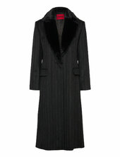 Mermine Villakangastakki Pitkä Takki Black Hugo