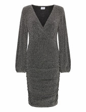 Vicaro L/s V-neck Midi Dress/dc Polvipituinen Mekko Silver Vila