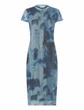 2nd Mar Tt - Stretch Mesh Polvipituinen Mekko Blue 2ndday