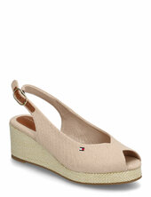 Flag Mid Wedge Espad Slingback Korolliset Sandaalit Espadrillot Beige Tommy Hilfiger