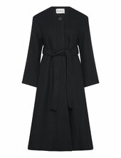 Formaali Solid Villakangastakki Pitkä Takki Black Marimekko