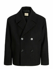 Jprbluasher Wool Blend Peacoat Villakangastakki Pitkä Takki Black Jack & J S