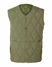 Slhrelax-cfw Quilt Vest Ex Liivi Khaki Green Selected