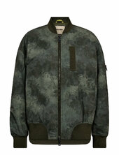 Mmruby Print Bomber Jacket Bombertakki Khaki Green Mos Mosh