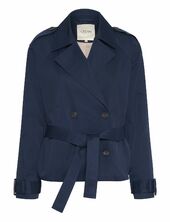Crrea Crop Trenchcoat Trenssi Takki Navy Cream