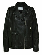 Slfmadison Leather Jacket B Noos Nahkatakki Black Selected