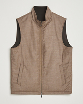 Oscar Jacobson Nylon/wool Reversible Vest Brown