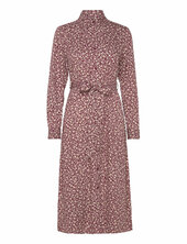 Slim Floral Print Shirt Dress Polvipituinen Mekko Burgundy Gant