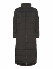 Tjw Maxi Essential Puffer Topattu Pitkä Takki Black Tommy Jeans