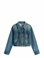 Pleated Trucker Jacket Ci2037 Farkkutakki Denimtakki Blue Tommy Jeans