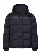 Mix Down Hooded Puffer Vuorillinen Takki Topattu Takki Navy Tommy Hilfiger