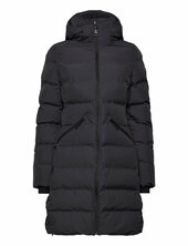 City Mid Padded Jacket Topattu Pitkä Takki Black Superdry Sport