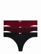 3 Pack Thong Stringit Alusvaatteet Black Tommy Hilfiger
