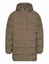 Ls Bonded Chnnld Long Hooded Puf Vuorillinen Takki Topattu Takki Brown Calvin Klein