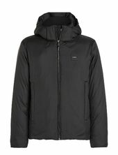 Non Quilt Padded Hooded Jacket Villakangastakki Pitkä Takki Black Calvin Klein