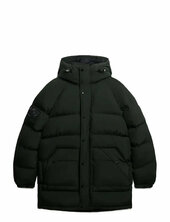 Xpd Longline Baffle Parka Parka Takki Green Superdry