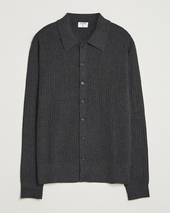 Filippa K Cotton Merino Knitted Cardigan Anthracite Melange