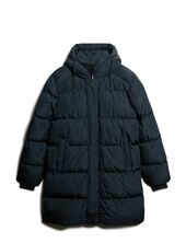 Hooded Sports Puffer Mid Jkt Villakangastakki Pitkä Takki Navy Superdry