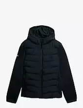 Hooded Storm Knit Hybrid Jkt Vuorillinen Takki Topattu Takki Navy Superdry