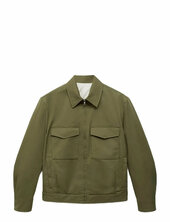 Cotton Jacket With Pockets Ohut Takki Khaki Green Mango